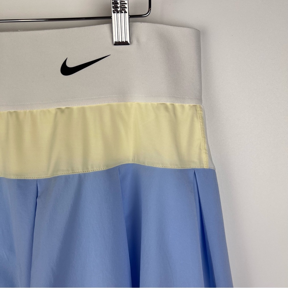 Nike Dri-Fit Advantage Hybrid Tennis Skirt Butter Yellow Pastel Blue Size XL - Picture 3 of 7